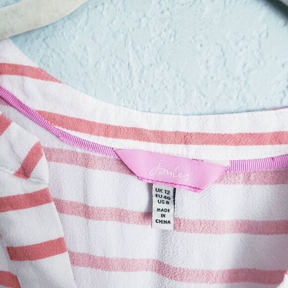 Joules Sleeveless Orange Striped Peach Blouse - Picture 4 of 6